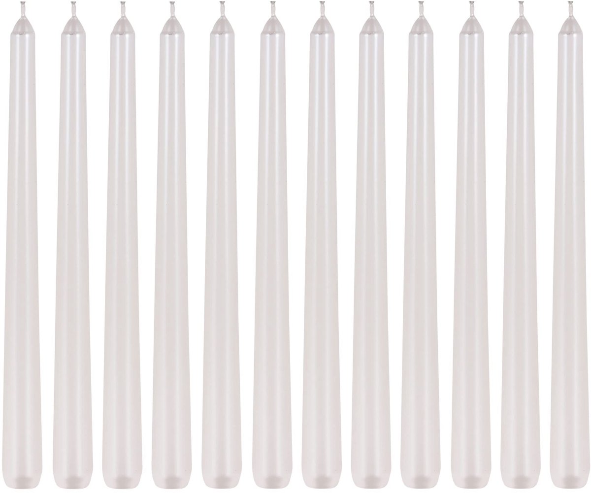 Dailygoods - Dailygoody - Set staafkaarsen - Dinerkaarsen - Metallic look - 25 cm - Tafelkaarsen - 12 stuks - Geschikt voor feestelijke gelegenheden