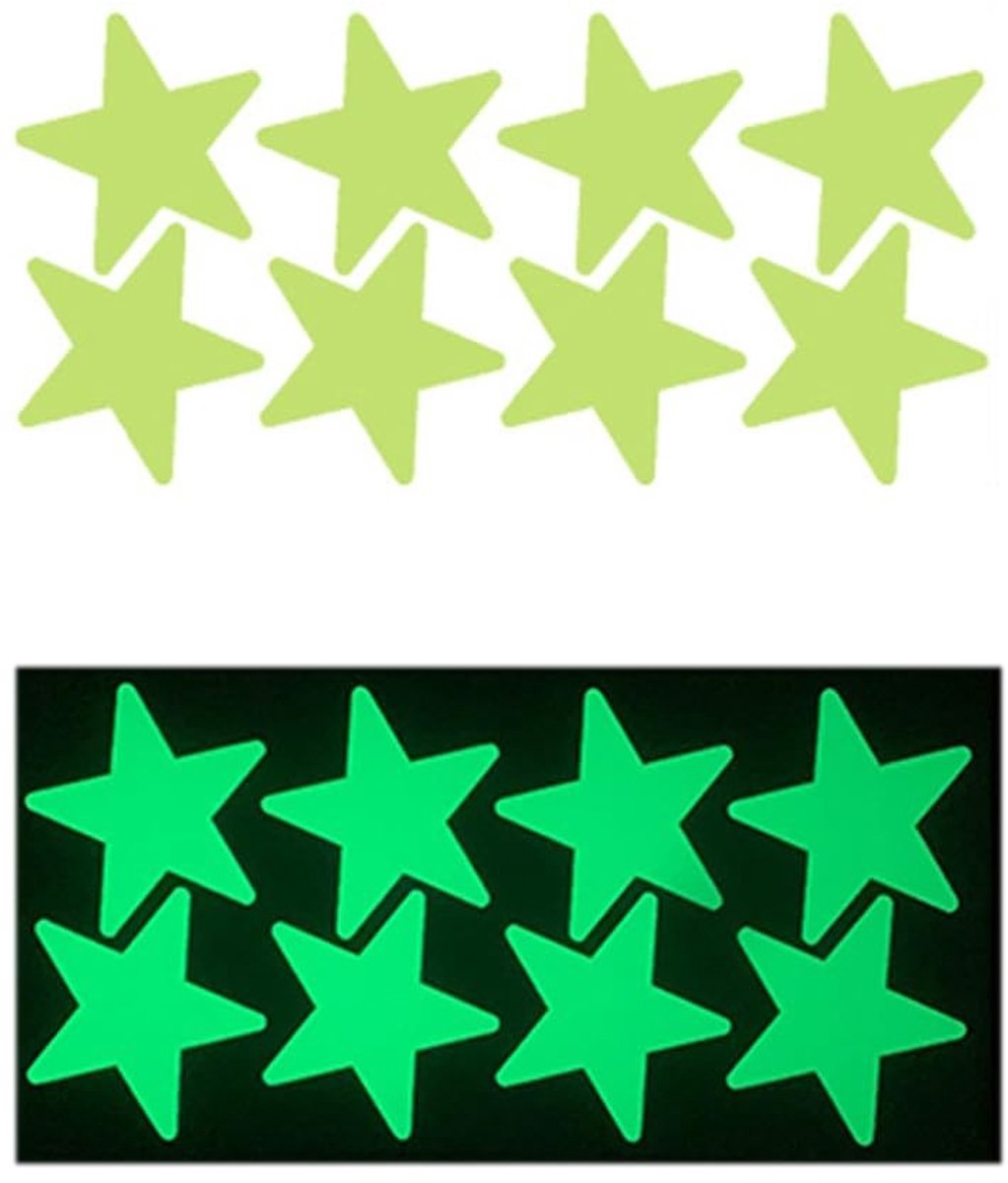 Dailygoody - Muurstickers - 16 Lichtgevende Sterren - Zelfklevend - Kinderkamer - Decoratie - Slaapkamer en Woonkamer - Geschikt voor kinderen