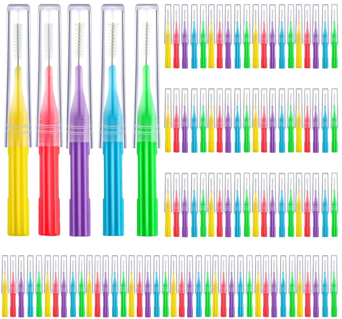 Dailygoody - Interdentale Borstel - Mondhygiëne - 100 Stuks - Buigbare Reinigingstool - Voedselresten Verwijderen - Geschikt voor Tanden - Kleur: Blau