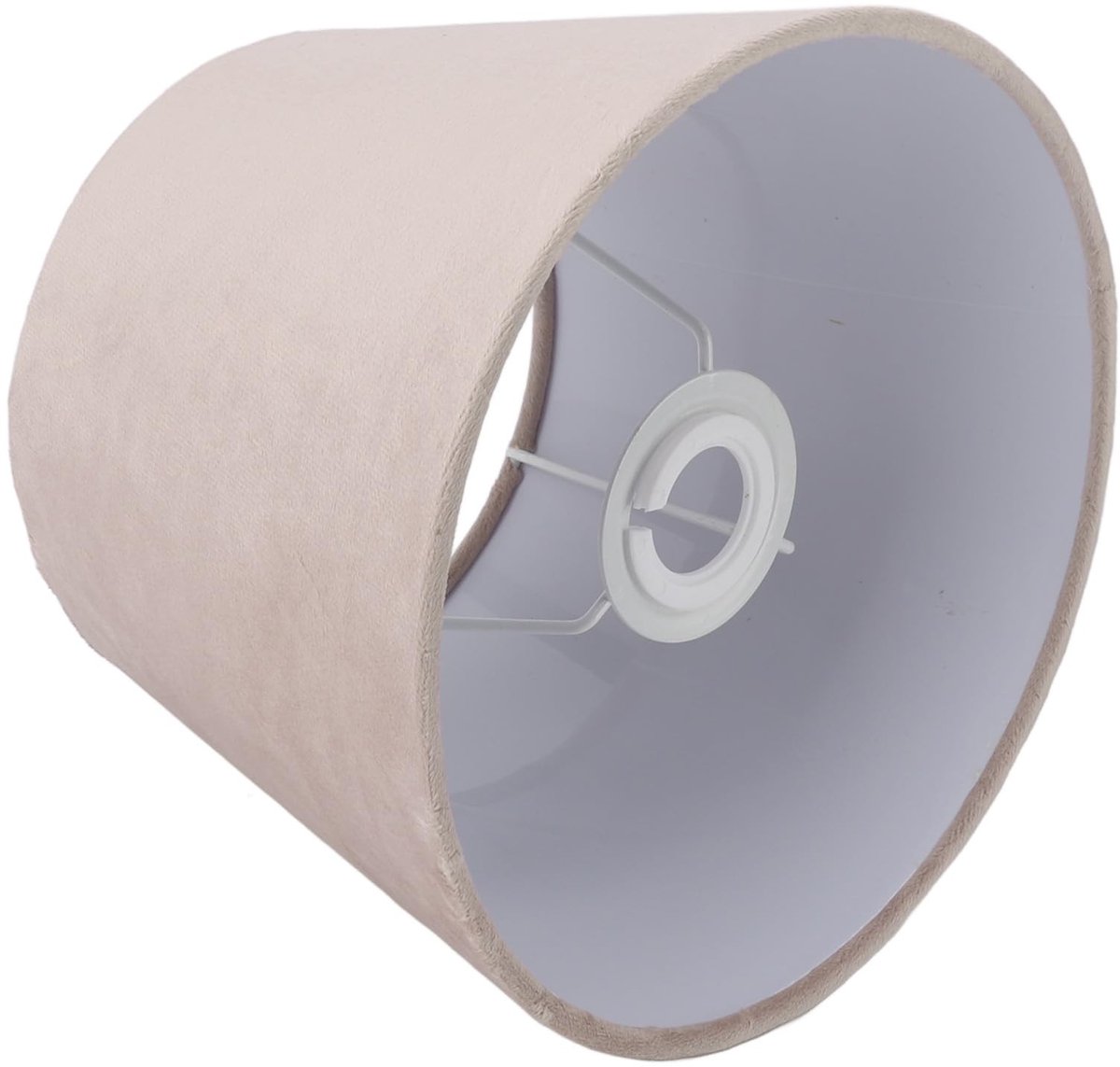 Dailygoods - Dailygoody - Stoffen Lampenkap - Ideaal voor Tafellampen - Handgemaakt met Pluisjesmateriaal - Beige - E27 E14 Kleine Lampenkap - Verlichting en Decor...