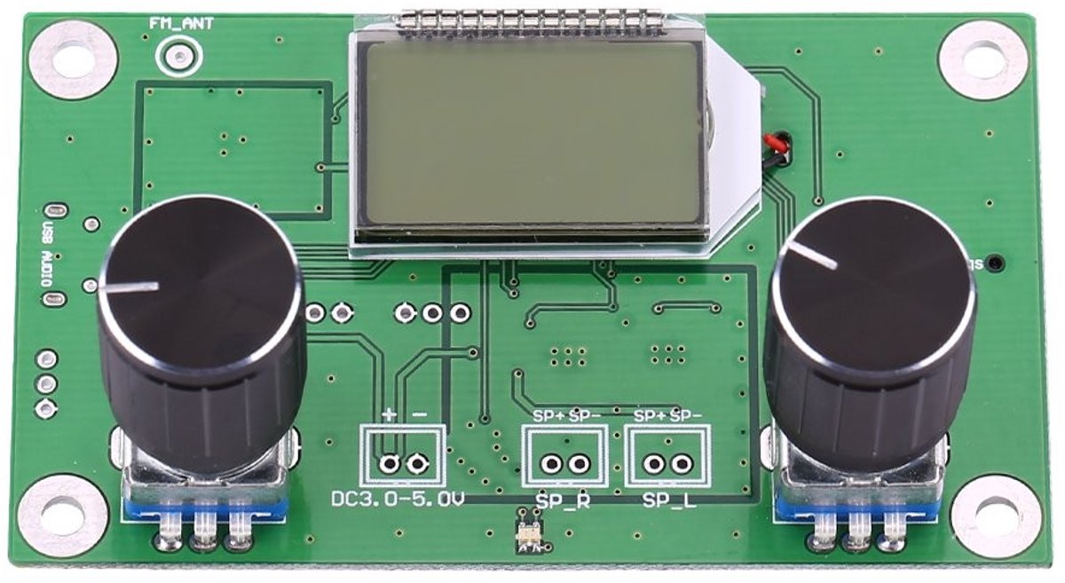 Dailygoods - Mini-Module FM-Ontvangerkaart - Draadloze Radio Stereo - LCD-Scherm - Digitale Geluidskwaliteit - 500 mW Vermogen - Geschikt voor Luister
