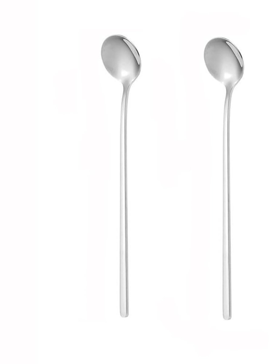 Dailygoods - Dailygoody - RVS Lepels - Kleine Ronde Lepe - 17 cm - IJslepel - Cocktaillepel - Roerlepel - Set van 10 - Geschikt voor IJs en Drankjes - RVS 304