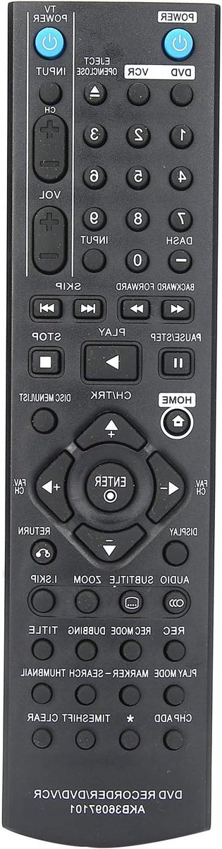 Afstandsbediening voor DVD/VCR/DVDR Recorder, Vervangingsremote voor LG Modellen RC286H, RC297H, RC397H, Gebruiksvriendelijk en Betrouwbaar