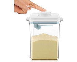 Praktische 2.3L luchtdichte poedermelkdispenser met lepel, ideaal voor babyvoeding, groenten en voedselopslag, eenvoudig met één hand te gebruiken