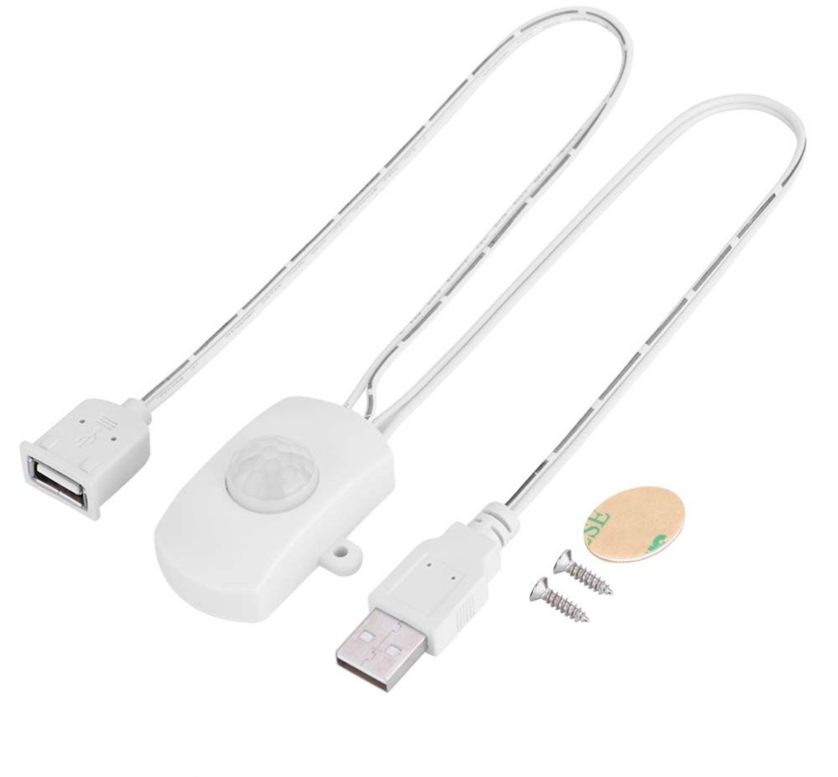 Dailygoods - Dailygoody - Mini Infrarood Bewegingsmelder - Automatische Schakelaar - Wit - LED-strip Sensor - Geschikt voor Woningbouw - Veiligheid