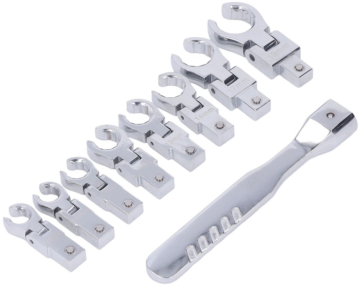 Dailygoods - 8-delige Ratelsleutelset met Flexibele Kop