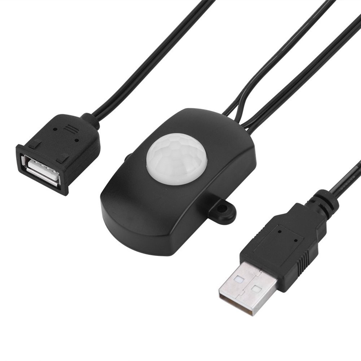 Dailygoods - Dailygoody - Mini LED Infrarood Bewegingssensor - Automatische Schakelaar - Energiezuinig - Zwart - Bewegingsmelder - Geschikt voor Gangen en Badk...