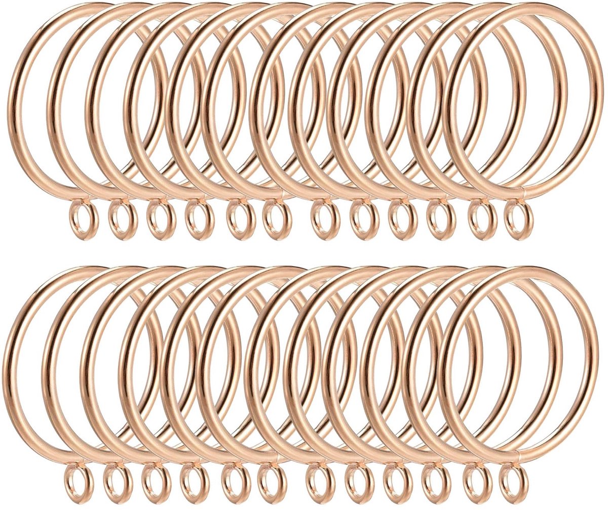 Dailygoods - Set van 24 Metalen Gordijnringen in Goudkleur