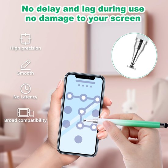 Dailygoods - Dailygoody - Dual-end styluspennen - Aanraakscherm - 2-in-1 styluspen - Kleurrijk - Universeel compatibel - Perfect voor smartphone en tablet — afbeelding 3