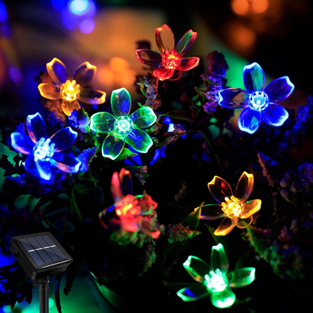 Zonne-energie Fairy Lights Buiten 8 m Weerbestendig 40 LED Bloem Lichten met 8 Modi voor Tuin, Terras, Balkon, Bruiloft, Feest en Kerstdecoratie