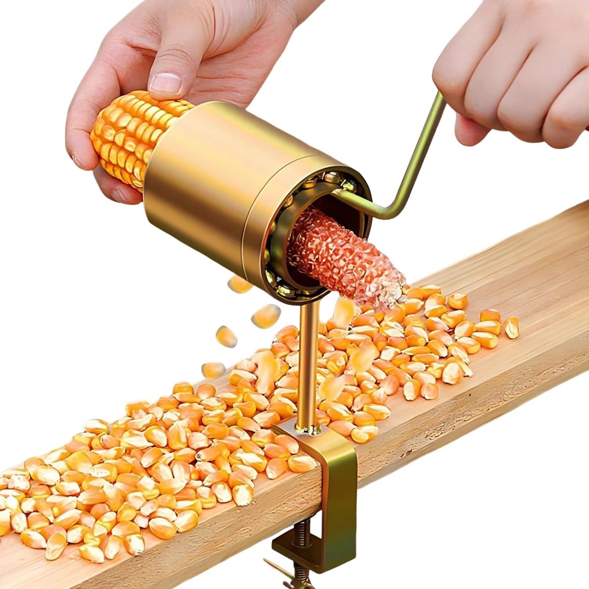 Dailygoods - Dailygoody - Handslinger Maïsdorser - Maïskolfstripper - Ergonomisch houten handvat - Handmatig - Efficiënte peeling - Voor boerderijen en gezinn