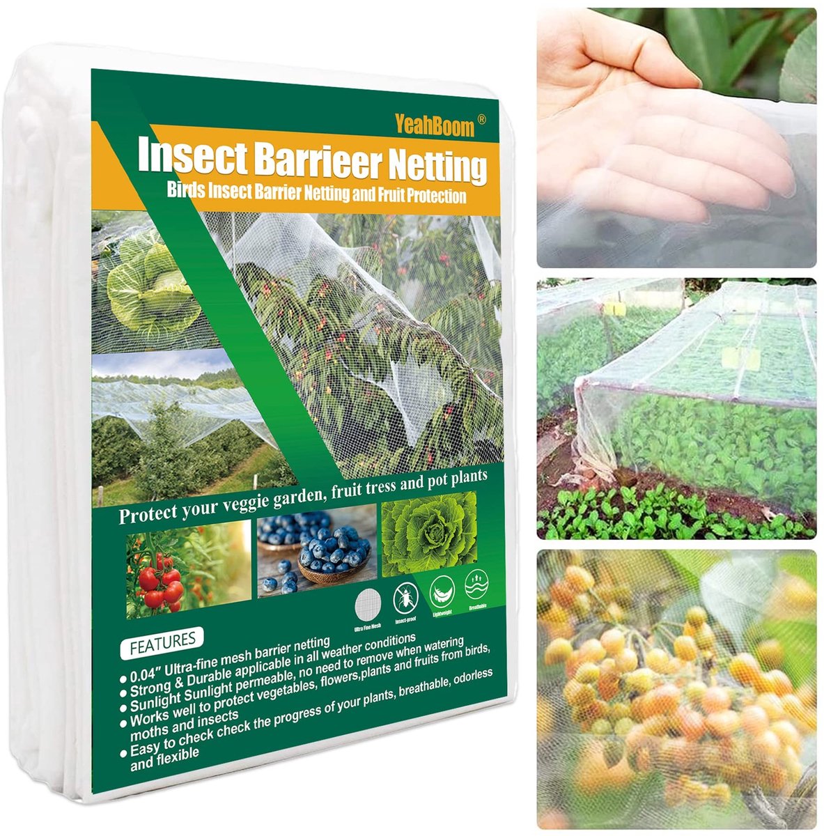 Dailygoods - Dailygoody - Insectennet - Tuinbescherming - Voorkomt ongedierte - Wit - Geschikt voor planten en groenten - 3 x 10 meter