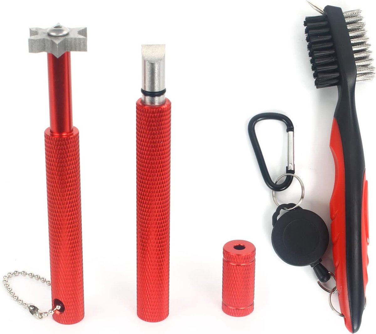 Golf Club Cleaner Set met Inklapbare Borstel en 2 Groef Slijptools - Draagbare Schoonmaakset voor Alle Golfclubs en Irons, Ideaal voor Golfspelers