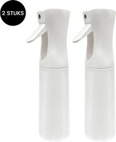 Purepeak Waterspuit Haar Set 2 Stuks - Haarspuit - 300ml - Kappersspuit - Knijpfles - Sprayfles - Waterverstuiver krullen - Wit - Plantenspuit Klein - Mist Spray Bottle