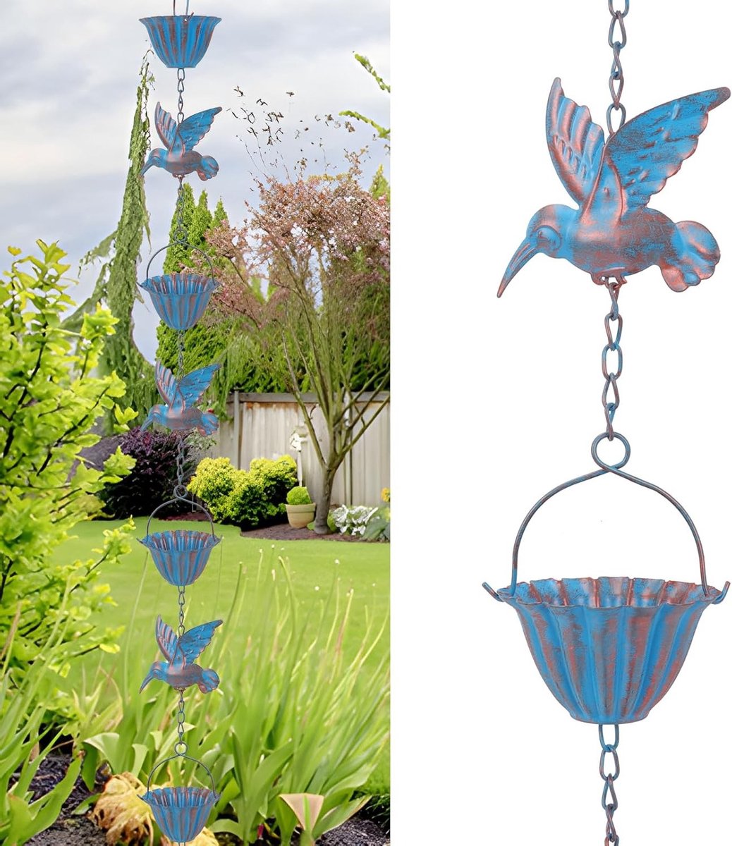 2.4m Regenketting voor Dakgoten, Decoratieve Buiten Regenketens, Roestbestendig en Duurzaam Ontwerp