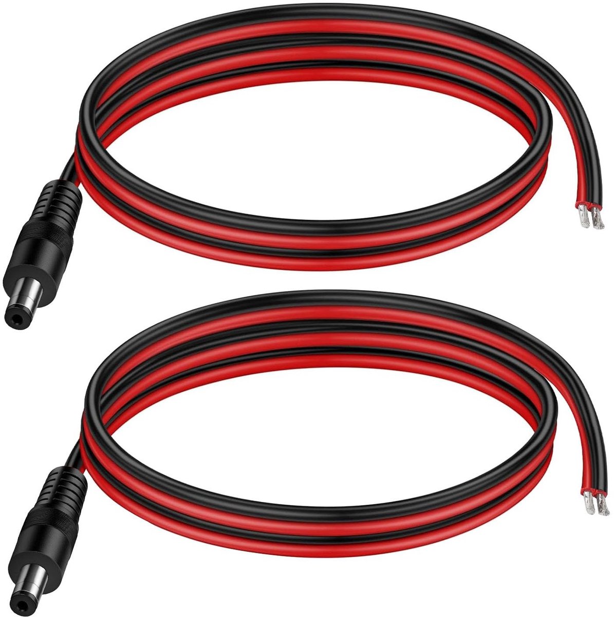 Dailygoods - Dailygoody - 2x 14AWG 12V DC Power Kabel Pigtails 5.5x2.1mm voor CCTV Camera's (1m)
