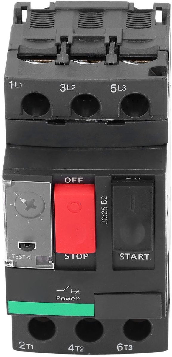 Dailygoods - Dailygoody - Automatische motorbeveiligingsschakelaar - 3P - Veiligheidsverbinding - 1,6-2,5 A - Motorbescherming - AC690V - Geschikt voor geleiderail...