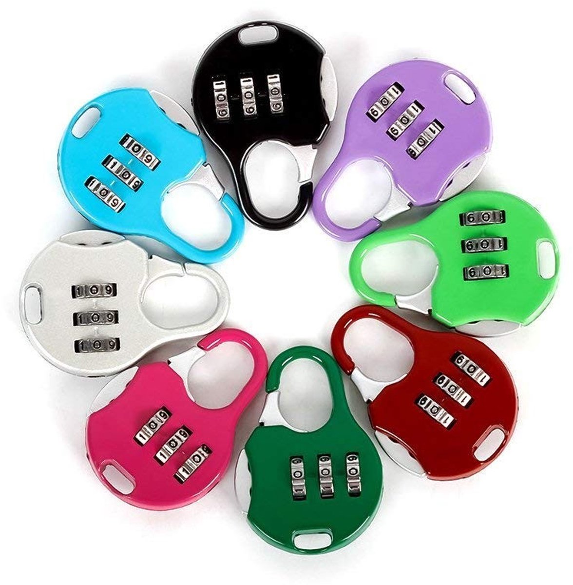 Dailygoods - Dailygoody - Mini Padlock - 3 Digit - Resetbare Combinatie Slot - Random Kleur - Reis Koffer Beveiliging - 6 Stuks - Geschikt voor Luggage en Boxen