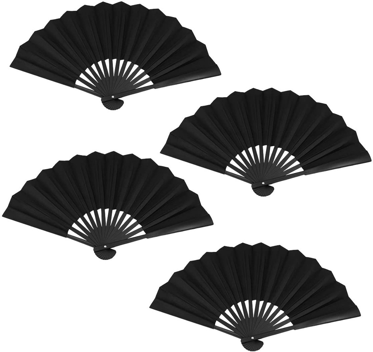 Dailygoods - Dailygoody - Handheld opvouwbare ventilator - Oosterse fan - Perfect voor bruiloften en feesten - Zwart - Cosplay rekwisiet - Handig voor warme dagen