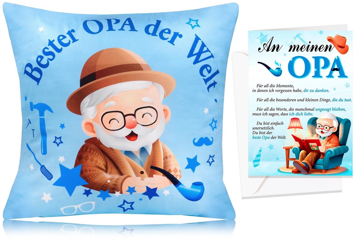 Dailygoods - Kussensloop voor Opa met Wenskaart