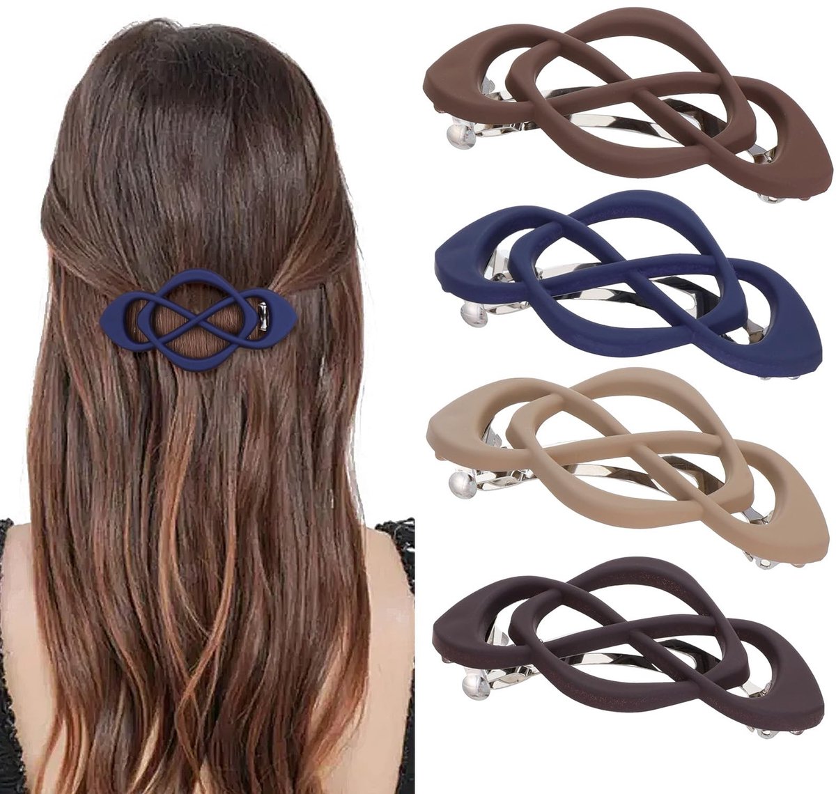 Dailygoods - 4 Stuks Franse Haarspelden met Retro Design voor Dames