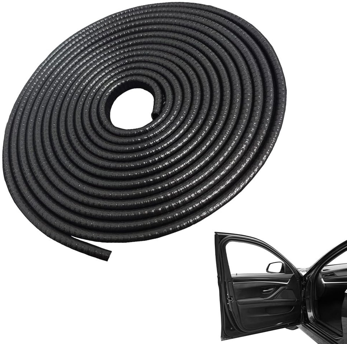 Dailygoods - Dailygoody - Auto Deurrand Bescherming - Rubber Kantbescherming - 5 Meter Lang - Beschermstrip - Schadepreventie - Voor Alle Auto's - Kleur: Zwart