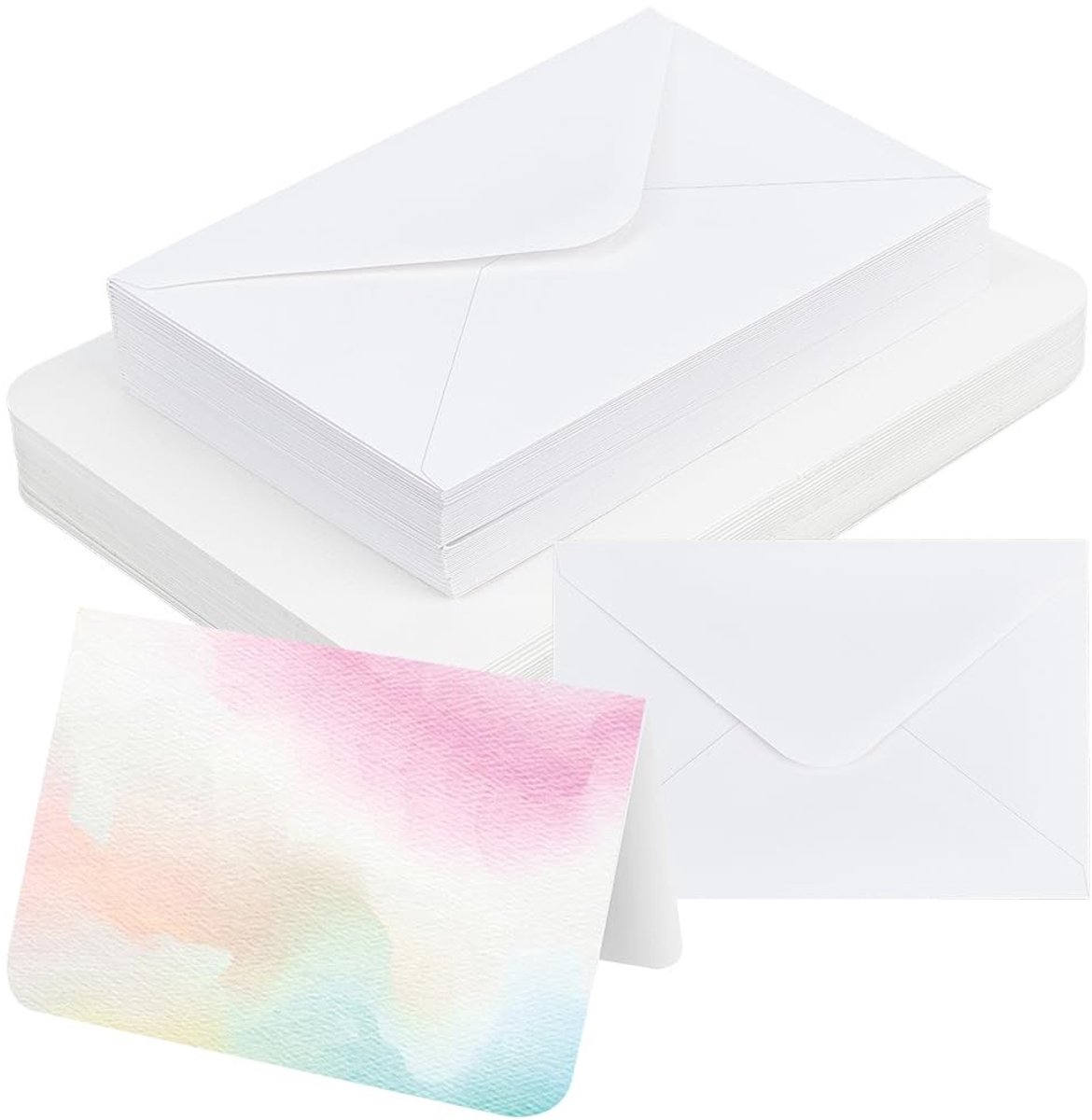 Dailygoods - 50 Blanco Aquarelkaarten met Enveloppen voor Creatieve Projecten