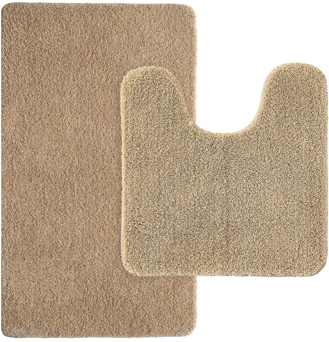 Dailygoody - Absorberende badmatset - Antislip badtapijt - Beige - Super zacht - Hoge hydroscopiciteit - Geschikt voor badkamer - 40 x 60 cm + 45