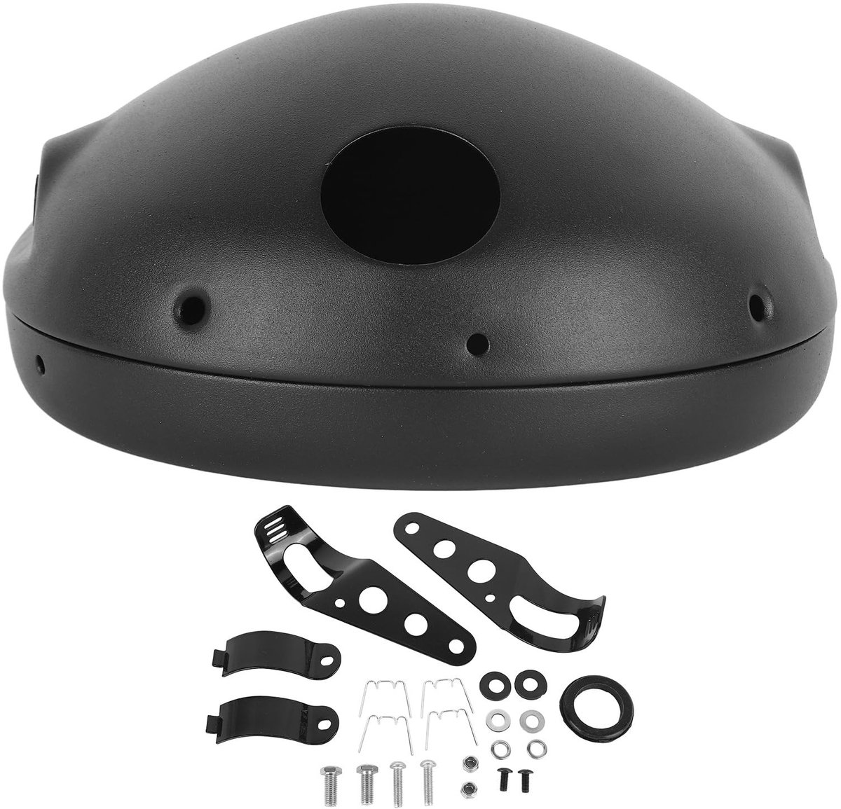 Dailygoody - 7 Inch Motorfiets Koplamp Behuizing - Aluminium Bescherming - Mat Zwart - Decoratie - Geschikt voor Motorfietsen - Sterke Behuizing