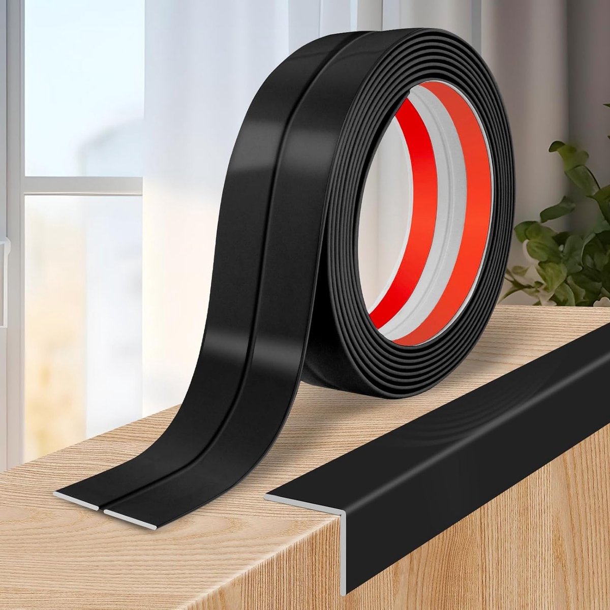 Zelfklevend Wandframe met Zachte Plinten, Decoratieve Moulding en Hoekbescherming (2 cm x 12 m, Zwart) - Ideaal voor Interieur, Verbetering en Bescherming van Hoeken