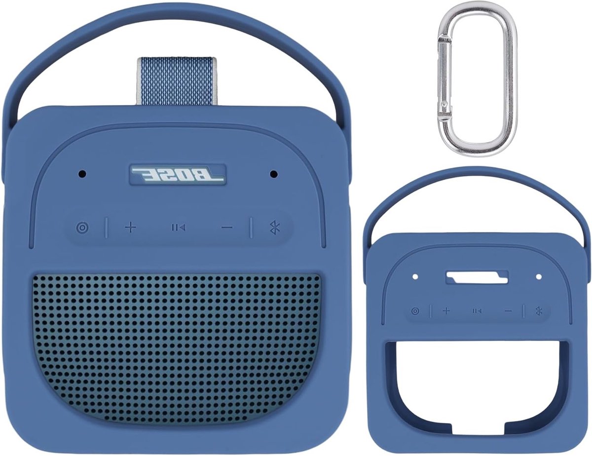 Draagbare siliconen beschermhoes voor Bluetooth speaker, geschikt voor SoundLink Micro, blauw en waterdicht, ideaal voor onderweg
