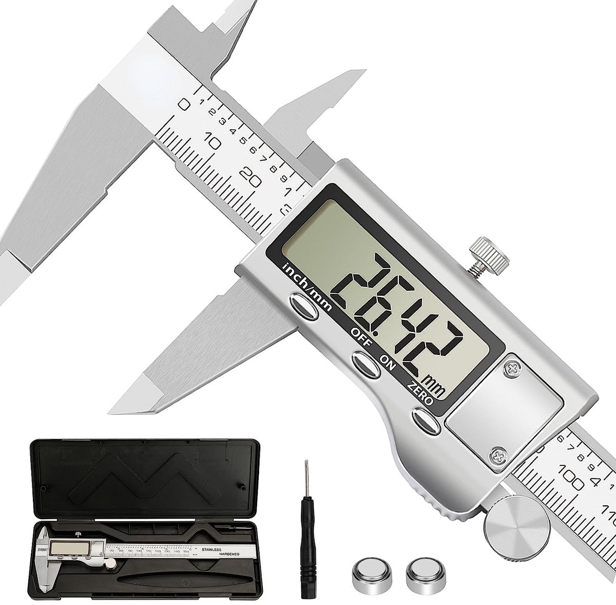 ZELFIX® Professionele Digitale schuifmaat - RVS - 150 mm - LCD Display