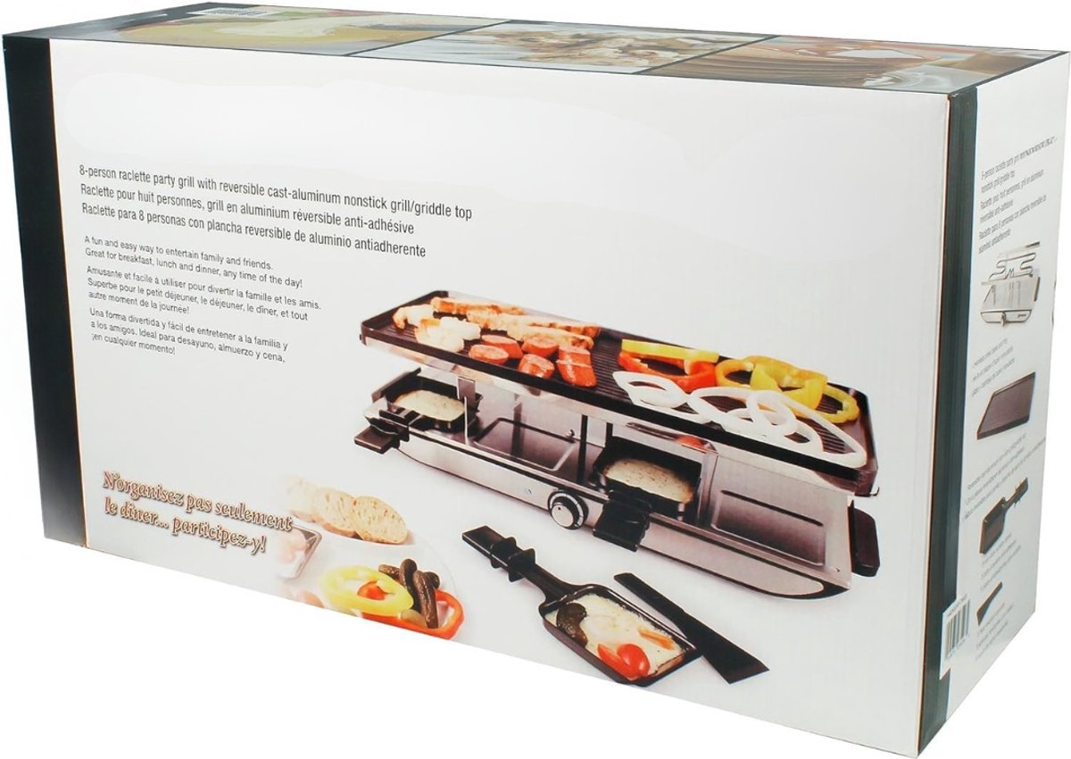 TIM® Gourmetstel 8 personen - Gourmetstellen - Gourmet - Zwart/Zilver - 26cm x 51cm x 13cm – foto 8