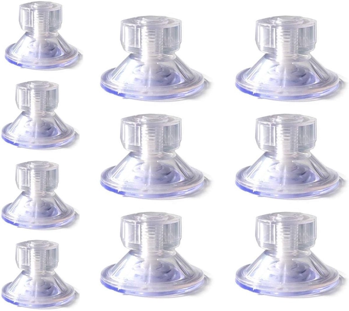 Set van 10 zware 45mm PVC zuignappen voor bevestiging en organisatie in huis, keuken en badkamer met 2 bungee koorden