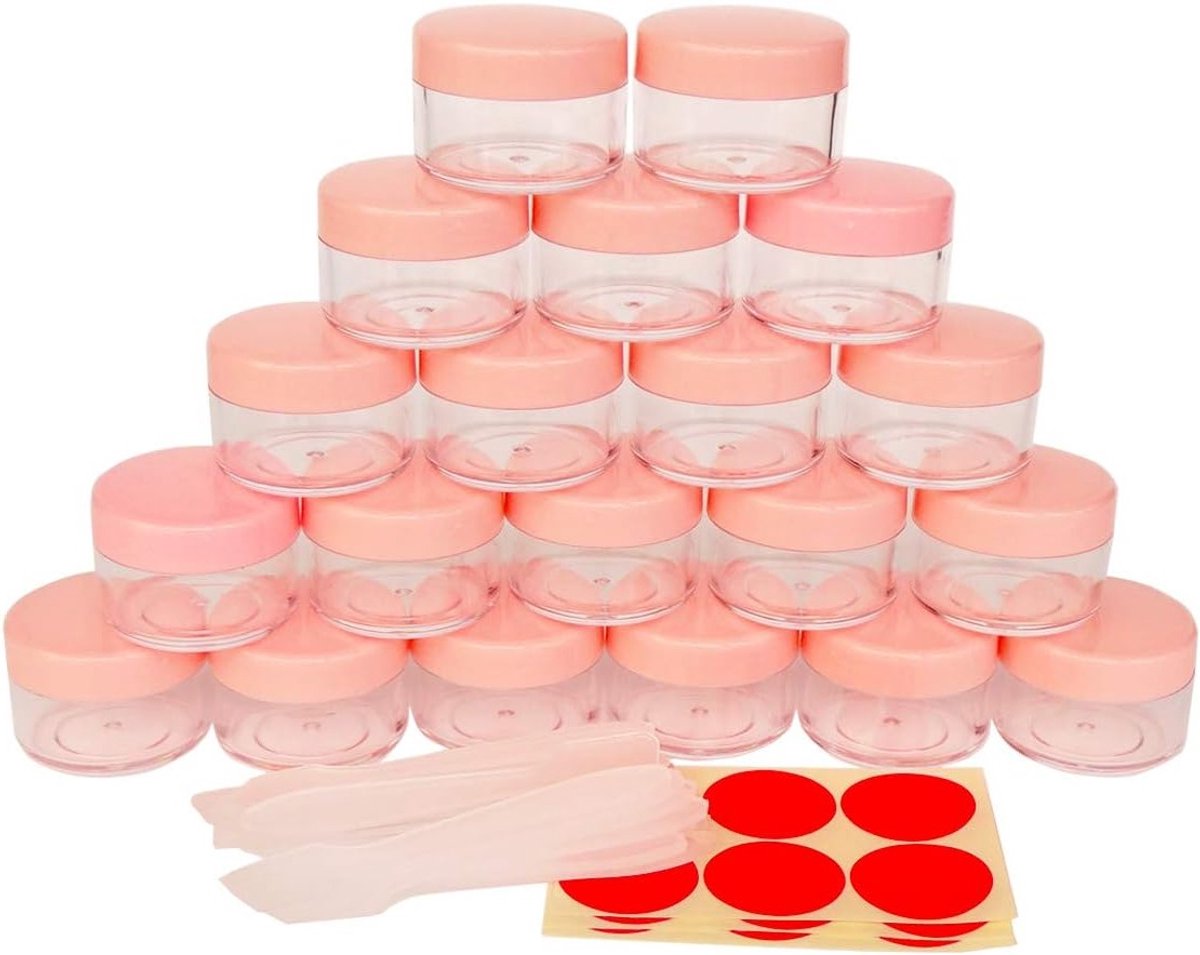 Set van 20 kleine 15ml potjes met schroefdeksel, ideaal voor cosmetica, make-up, en sieradenopslag