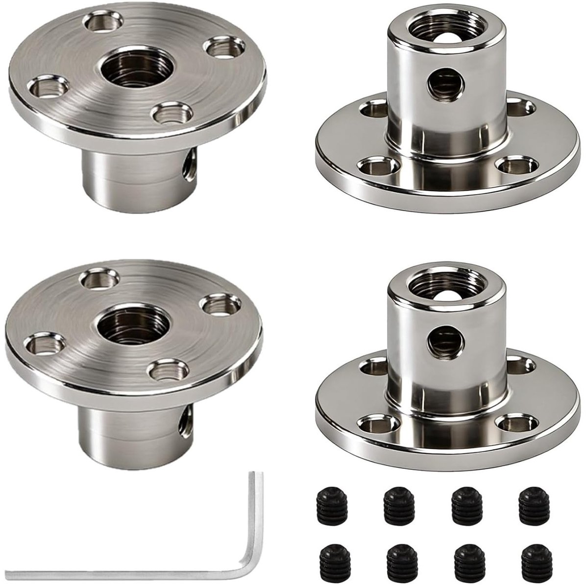 Stijve flensdrempelkoppelingen 3 mm - 4 stuks koppelingsverbinders voor RC modelmotoren, inclusief M3 schroeven en inbussleutel, ideaal voor doe-het-zelf projecten