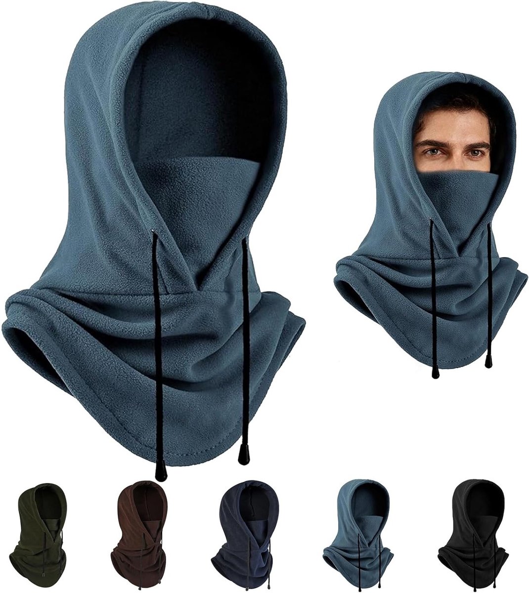 Multifunctionele Winter Balaclava voor Mannen en Vrouwen, Thermisch Fleece, Winddicht, Verstelbare Gezichtsbedekking met Nekwarmer voor Skiën, Fietsen en Trekking