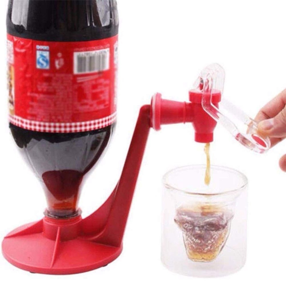 Dailygoods - Dailygoody - Ondersteboven Waterdispenser - Handdruk Waterfles - Innovatief ontwerp voor huisdieren - Rood - Draagbare Waterfontein - Gemakkelijk wate