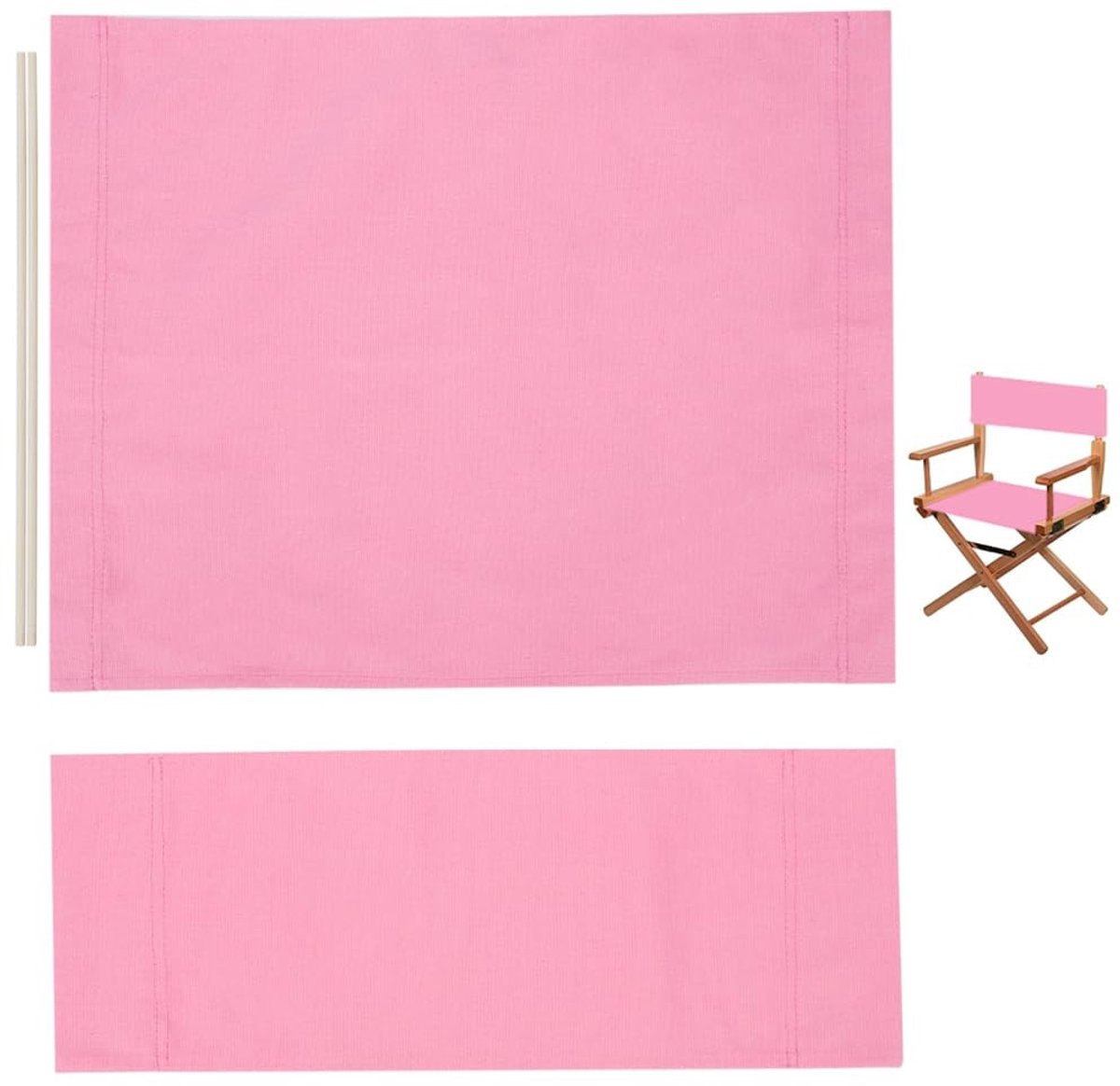 Dailygoody - Regisseursstoel - Canvas Vervangingsset - Parel Roze - Tuinmeubilair - Comfortabele Zitting - Geschikt voor Patio en Tuin