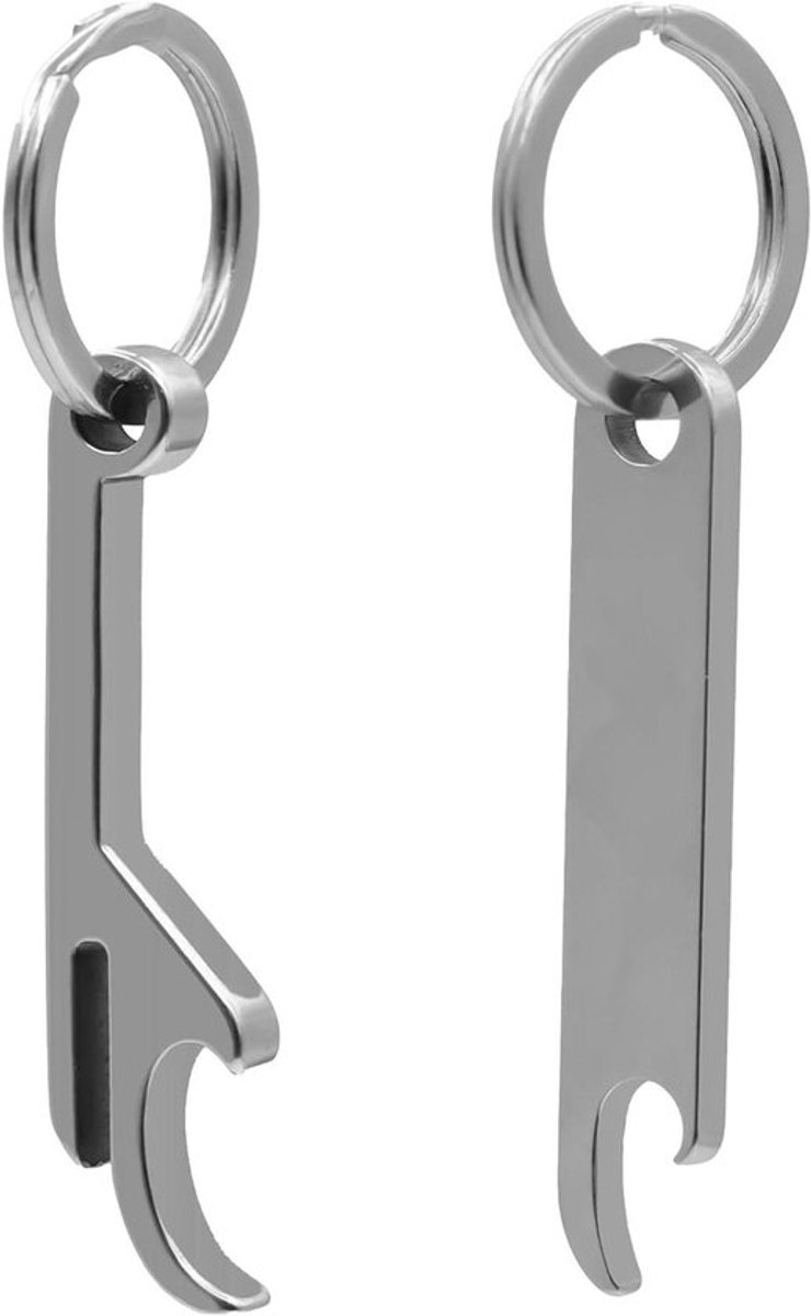 Bierflesopener Sleutelhanger RVS - Multifunctioneel - Feest Festival Bar