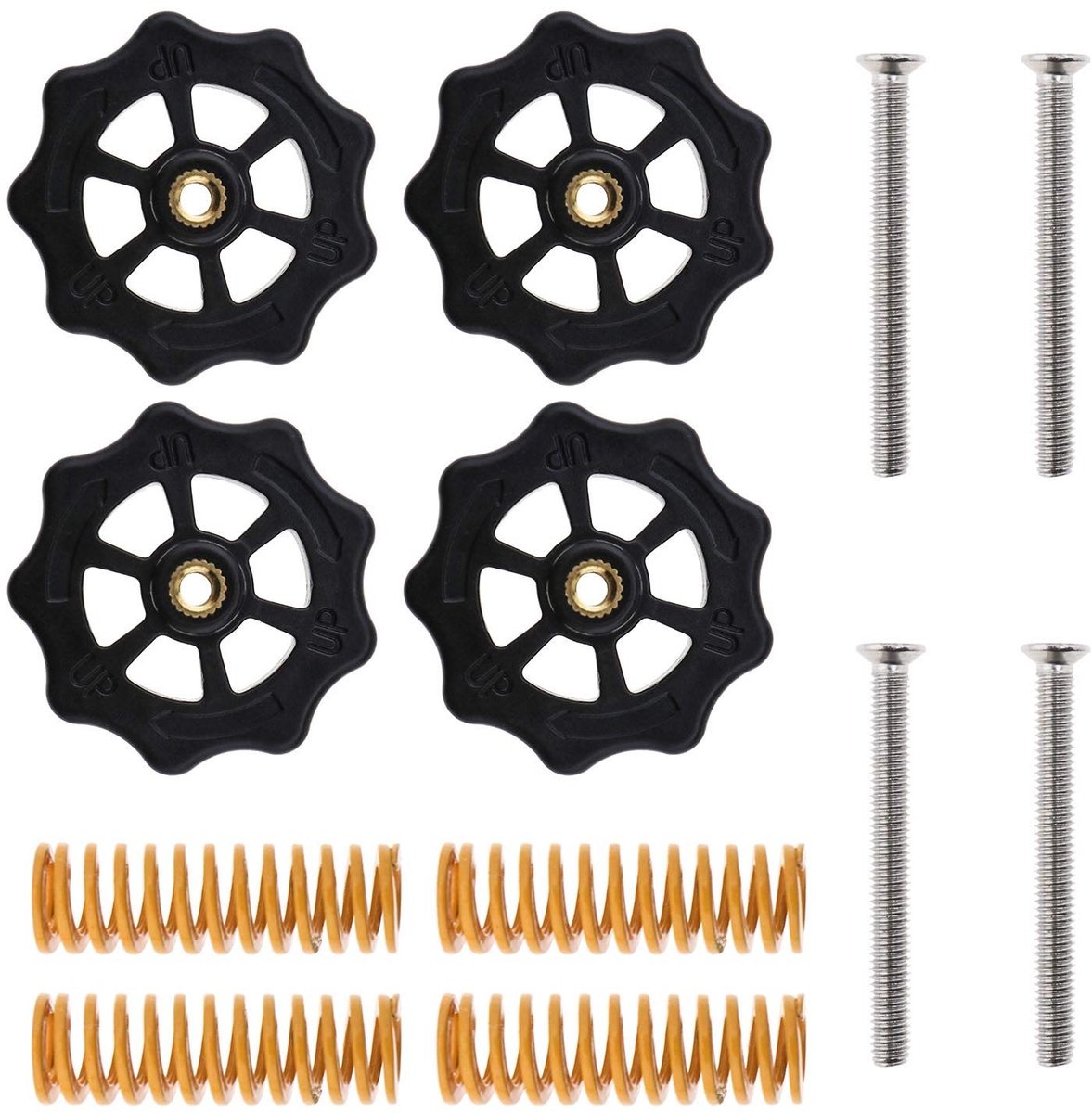 Dailygoody - 3D Printer Nivellering - Lente Aanpassing Kit - 12 Stuks - M4 Lente Nivellering - Geschikt voor Creality CR 10 en Ender 3 - Verwarmd Bed
