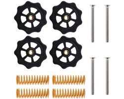 Dailygoody - 3D Printer Nivellering - Lente Aanpassing Kit - 12 Stuks - M4 Lente Nivellering - Geschikt voor Creality CR 10 en Ender 3 - Verwarmd Bed