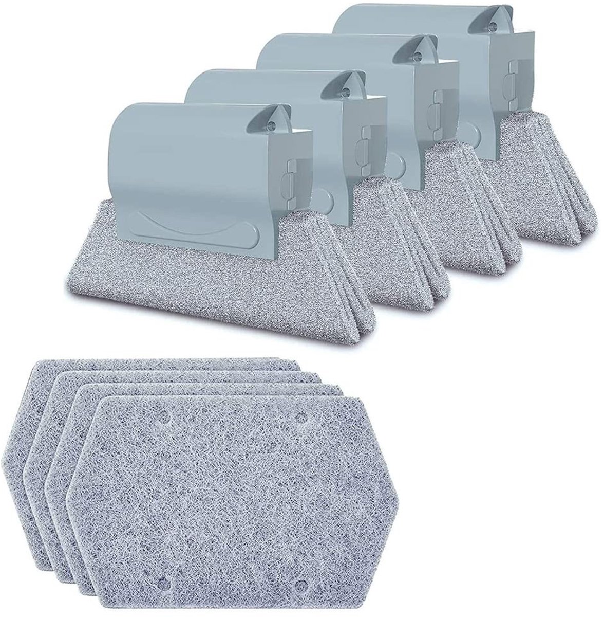 Dailygoody - 8-delige groefreinigingsborstelset - multifunctioneel - voor handramen en deurspleten - met schuursponzen - ideaal voor keuken en badkame