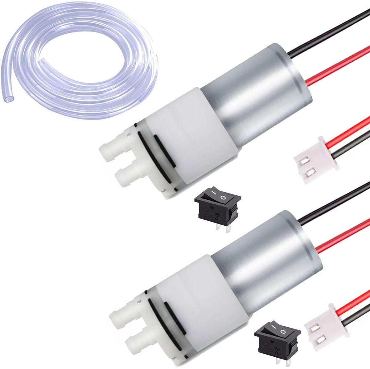Dailygoody - 2 Pairs DC 12V Mini Waterpomp - Zelfaanzuigend, Voor Aquariums en Thee Machines
