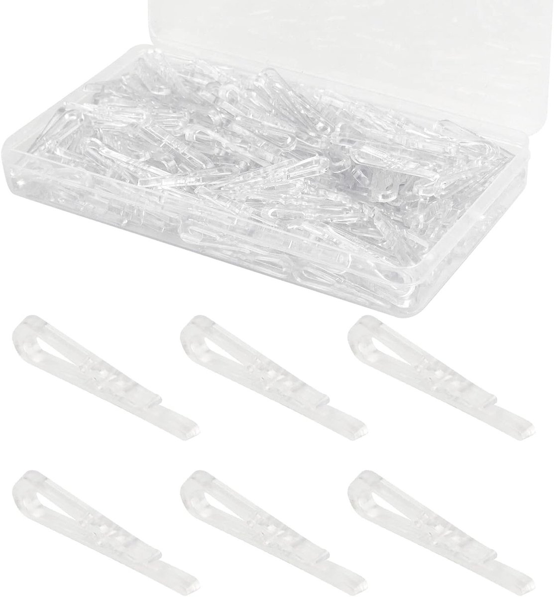 300 Stuks Transparante Kledingknijpers U Vormige Krokodillenclips voor Kleding, Sokken en Dekens
