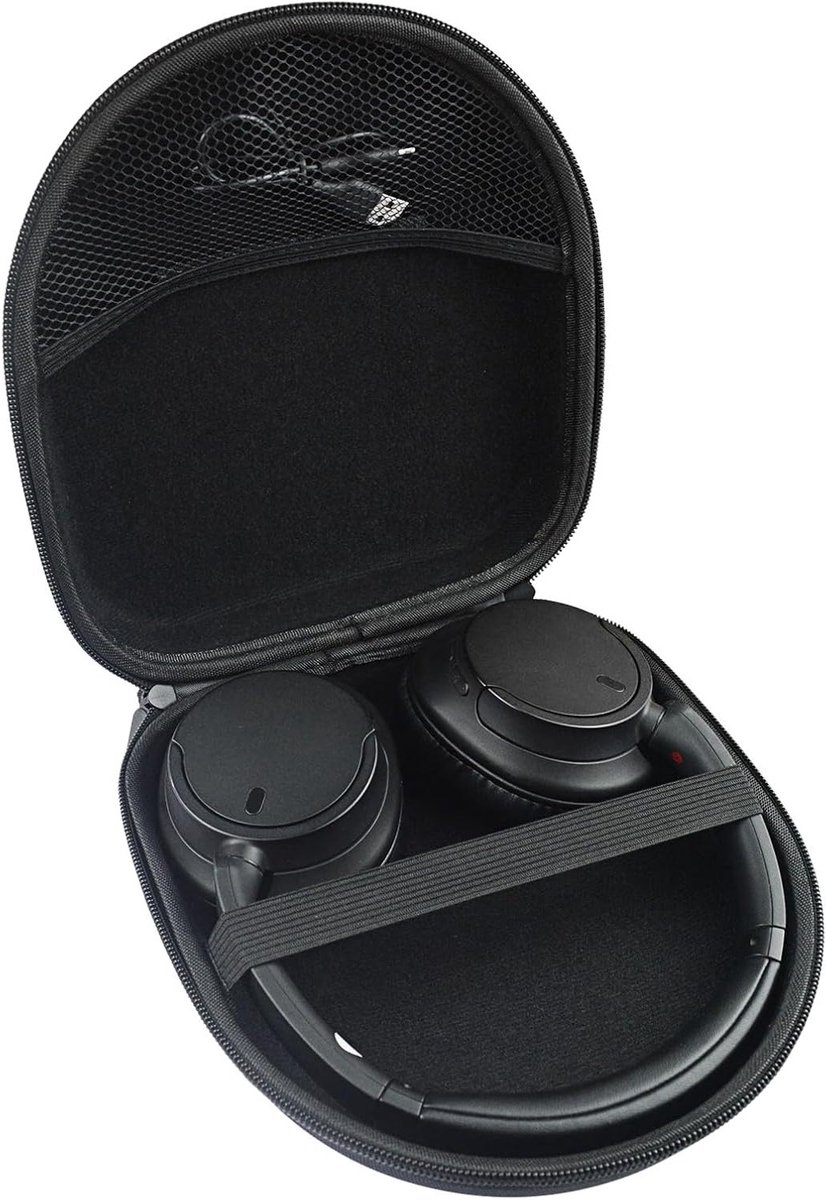 Beschermende Hoes voor Sony Noise Cancelling Hoofdtelefoons - Geschikt voor WH-CH720N, WH-CH520, WH-CH510, WH-CH710N, XB900N, WH-CH700N en WH-XB910N (Zwart)