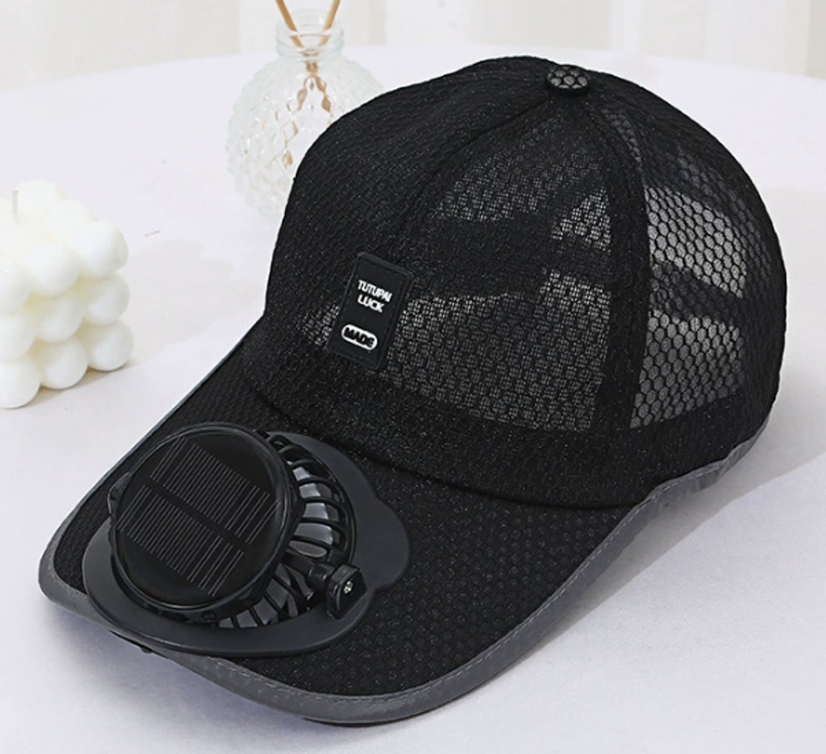 WK Zonnehoed met Ventilator voor Volwassenen – continu werken onder de zon-Baseballcap Stijl –Zonne Pet- Zonnepaneel + Type-C Opladen – UV-beschermende Zomerhoed – Met Ingebouwde Ventilator – 600mAh – Zwart