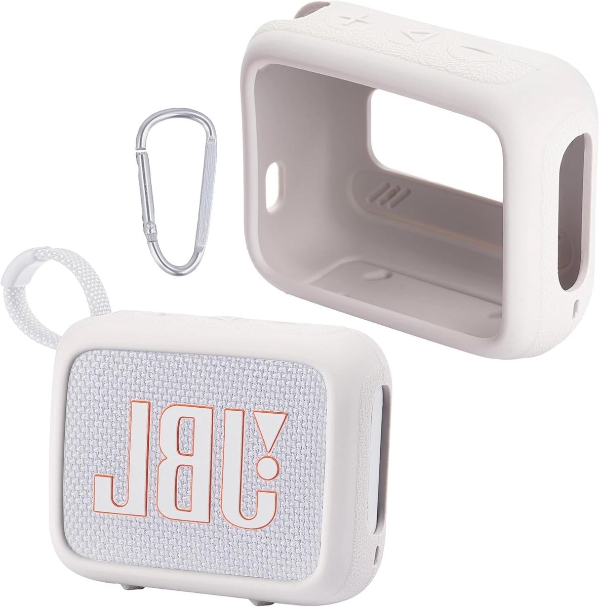 Draagtas en Siliconen Beschermhoes voor JBL Go 4 Draagbare Bluetooth Speaker, Lichtgewicht en Inclusief Carabiner voor Extra Bescherming