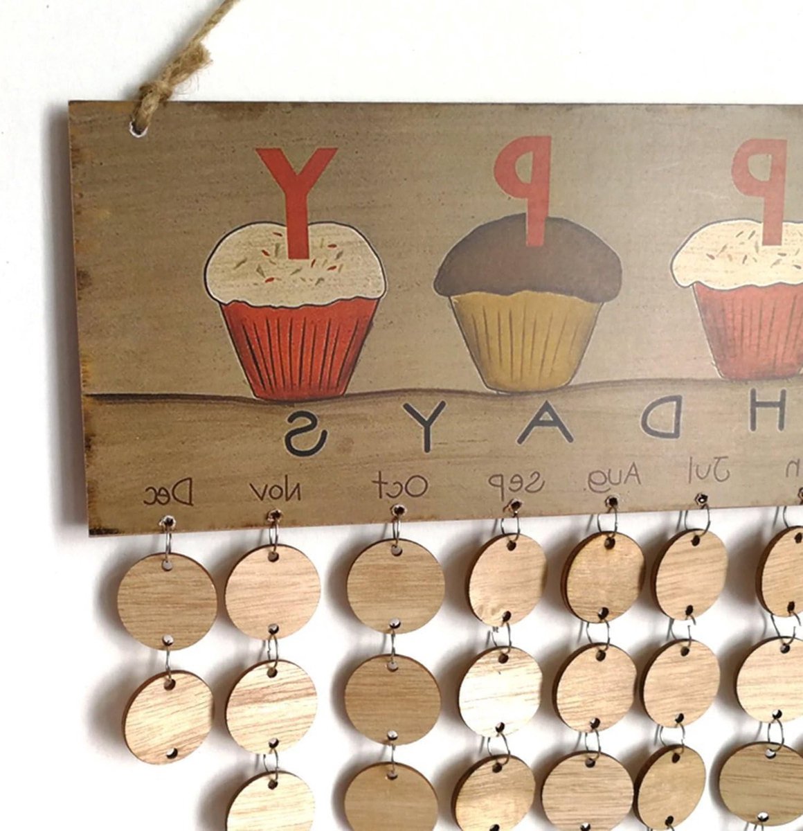 Verjaardagskalender van Hout voor Jaarlijkse Verjaardagsherinneringen en Feestdecoratie, Perfect voor Thuis en Ambachten