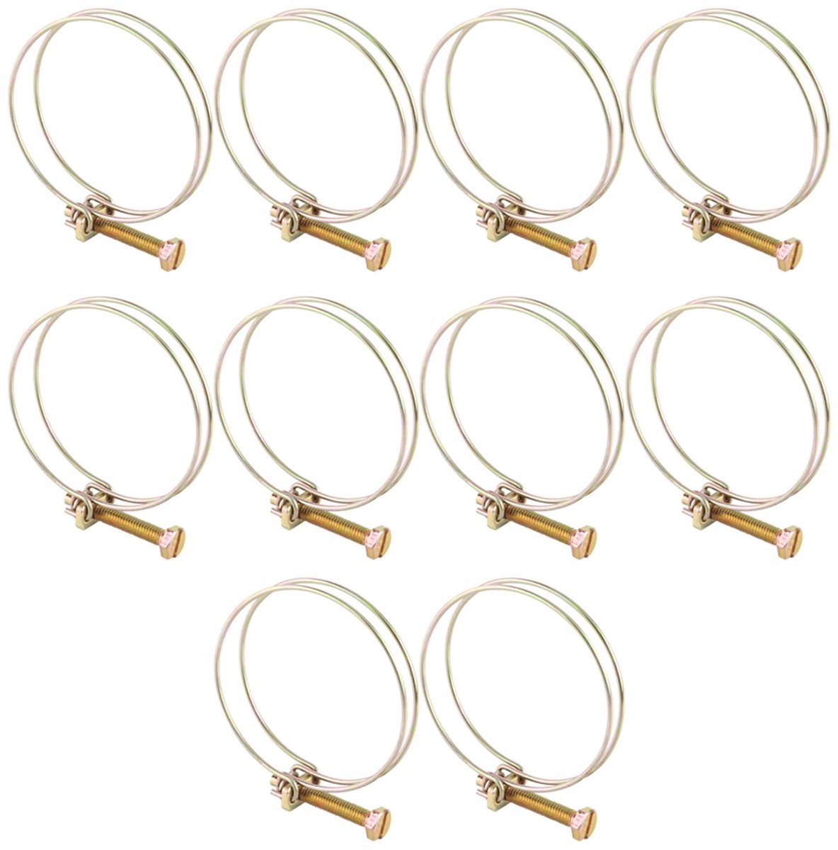 Dailygoods - Dailygoody - Water Hose Barb Clamp - Slangklemmen - Dubbel Draad Ontwerp - 32mm - Krachtige Klemkracht - Handig Voor Tuin En Klussen - Gouden Kleur